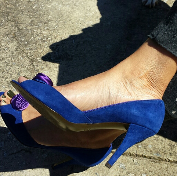 Jcrew Fleurette Suede Peep Toe Pumps - Picture 5 of 6